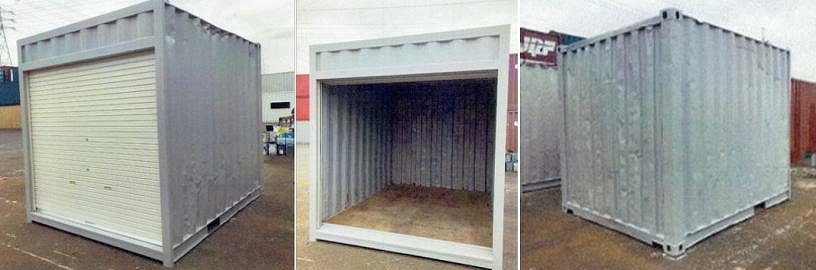 中古10フィートコンテナ 改造シャッター付き